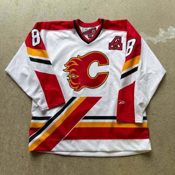 Vintage Pro Player Valeri Bure Calgary Flames Authentic NHL Hockey Jersey Sz XL - Picture 1 of 7